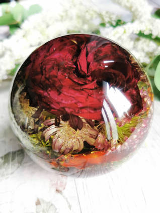 Red Rose in Resin Paperweight by Sparkles Bespoke Resin